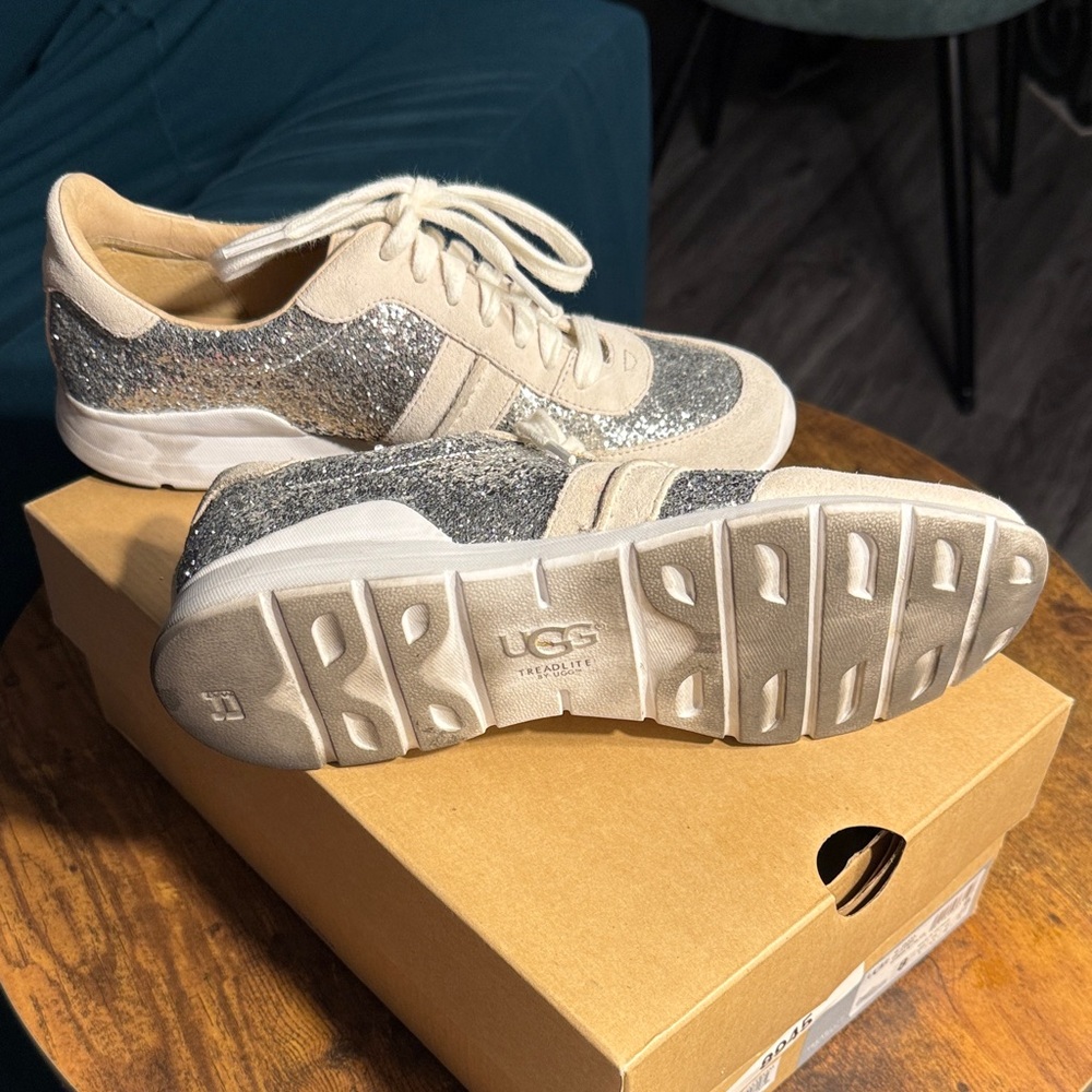 UGG Women's Sparkle Sneakers - Silver and Cream - Picture 6 of 7